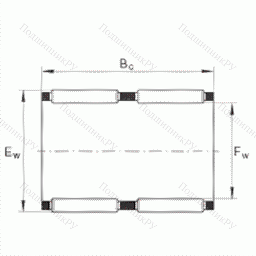 Подшипник роликовый игольчатый без колец K 26X 30X 22-ZW