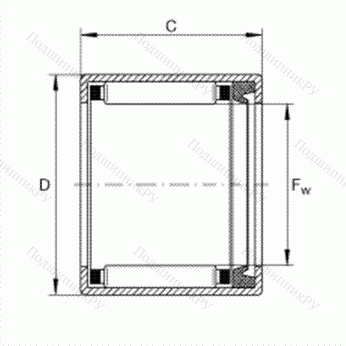 Подшипник роликовый игольчатый с одним наружным штампованным кольцом SCE 46-P